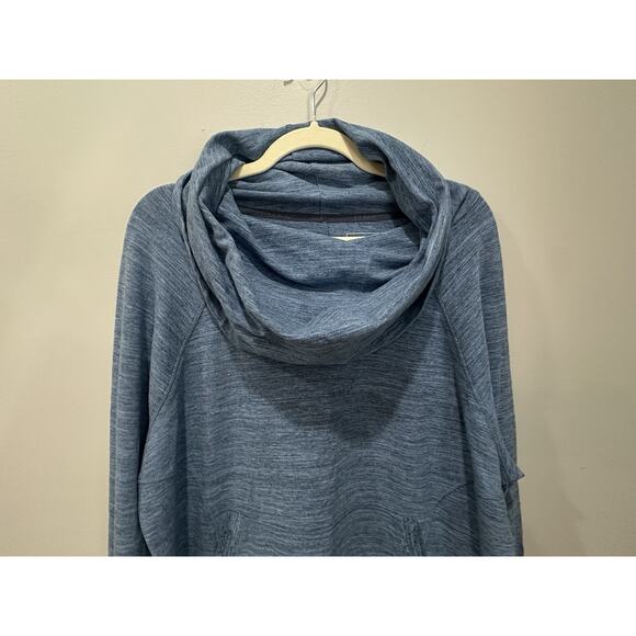 NWT LL Bean Cozy 1X Funnel Neck Pullover Marked Blue NWT Thumb holes - Picture 2 of 11